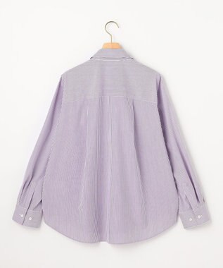 組曲 S 【加藤ローサさん着用】コットンタッチシャーティングボウタイ付き シャツ パープル系1