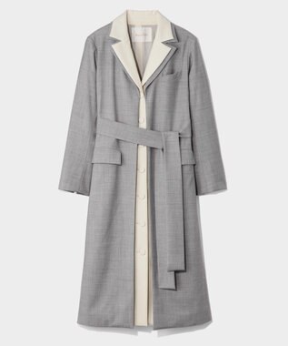 GRACE CONTINENTAL シルクウールコートドレス グレー