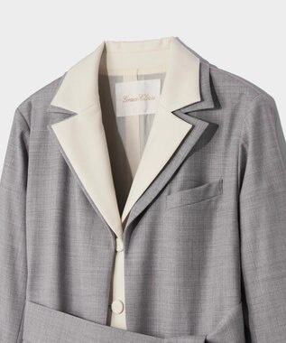 GRACE CONTINENTAL シルクウールコートドレス グレー