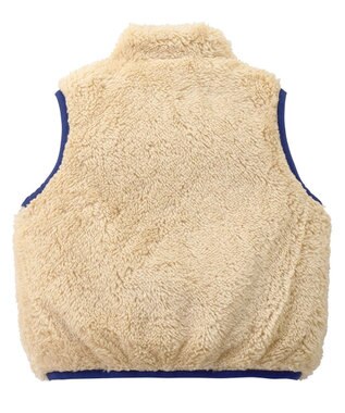 MIKI HOUSE HOT BISCUITS 【80-120cm】 裏ボアフリース リバーシブル総柄ベスト 紺