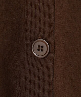 UNFILO シアーフォルムニット キーネックカーディガン ブラウン