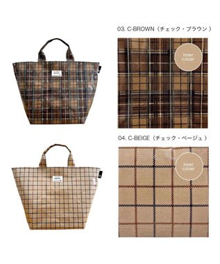 ROOTOTE 3608【ラミネート加工】EU.デリ.ラミネート-T 03：チェック・ブラウン