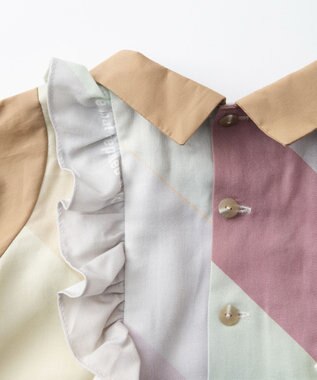 TRICOTE オーロラ柄フリルチュニックシャツ 87BROWN