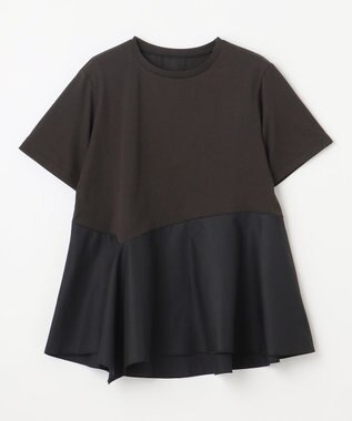 ANY L 【洗濯機可】コンビネーションイレヘムカットソー ブラック