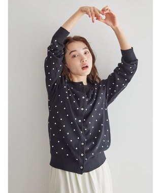 AMERICAN HOLIC Ｄｏｔモックネックニットカーディガン Dot