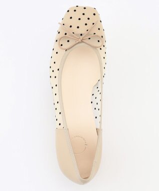 組曲 【WEB限定・低反発】チュールバレエパンプス ベージュ系