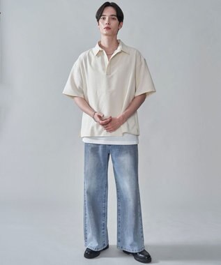 WEGO リネンライクスキッパーシャツ（SS） オフホワイト