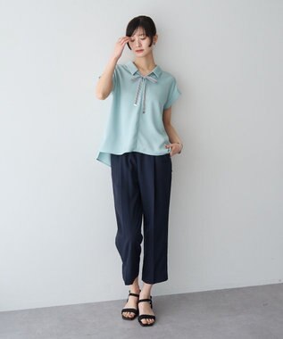 YECCA VECCA 【UVカット】サラサライージーテーパードパンツ Navy