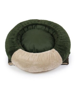 PET PARADISE ペットパラダイス 寝袋 丸型《オニオン柄》Ｍ  小型犬 径60cm カーキ