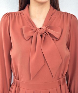 Tiaclasse 【洗える】リボンボウタイワンピース ピンク