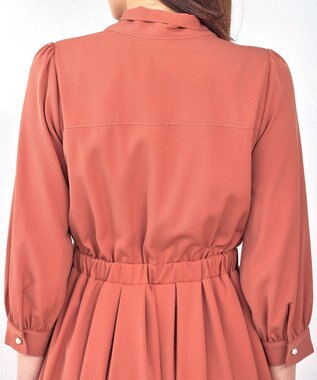 Tiaclasse 【洗える】リボンボウタイワンピース サックスグレー