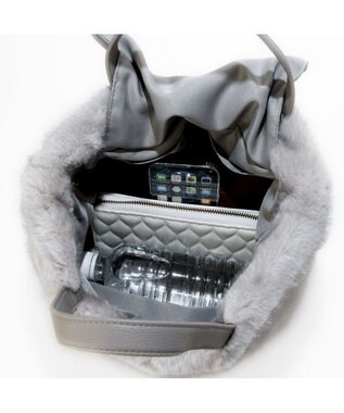 UNBILLION カシュカシュ cachecache / ミンク風ファーシンプルトート ライトグレー