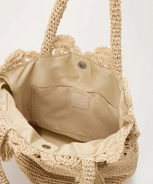 TOPKAPI 【TREASURE TOPKAPI】フラワーモチーフ ペーパー トートバッグ ベージュ