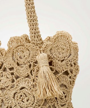 TOPKAPI 【TREASURE TOPKAPI】フラワーモチーフ ペーパー トートバッグ ベージュ