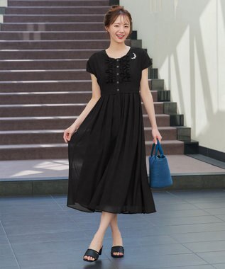 Tiaclasse L 【洗える】フリルワンピース ブラック