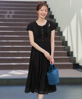 Tiaclasse L 【洗える】フリルワンピース ブラック