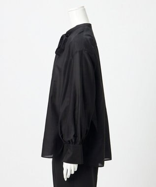23区 【エステータ】シルクコットンローン ボウタイブラウス ブラック系