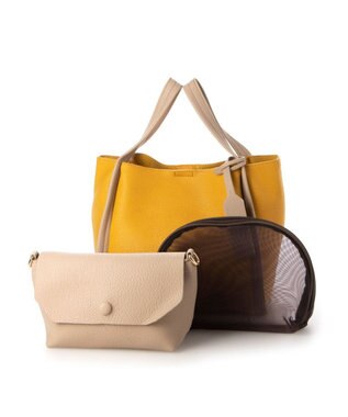 UNBILLION カシュカシュ cachecache / ミニショルダー付きソフトレザー調ミニトートバッグ