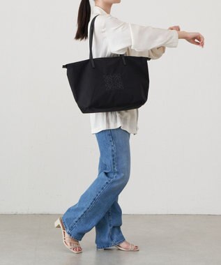 russet ＜390g/撥水性あり＞天ファスナー付きコーデュラナイロントートバッグ(CE-1560) Black