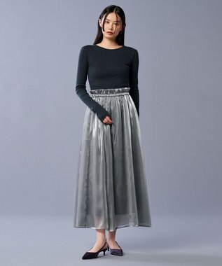 uncrave アルビニスタシフォンテレコ ボートネック カットソー（uncrave STANDARD） スレート