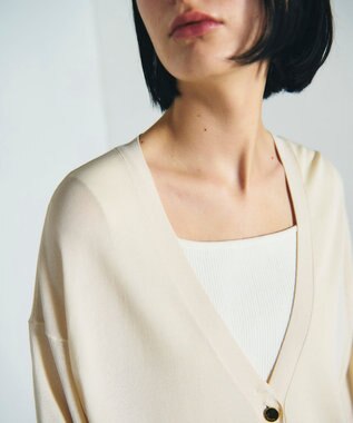 GRACE CONTINENTAL ルーズVネックニットカーディガン キナリ