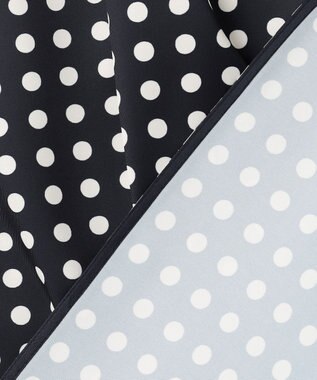 BEIGE， GADE / モノトーンドット柄バンドカラーブラウス Navy Mix