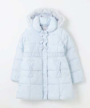 ANY KIDS 【洗濯機OK】中綿Aラインロングコート サックスブルー