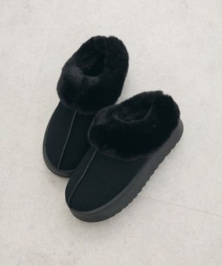 Green Parks ・minia フェイクムートンスリッポン Black