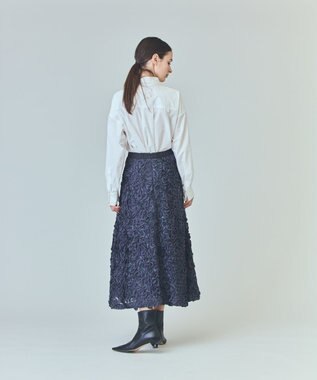 GRACE CONTINENTAL テープ刺繍レーススカート グレー