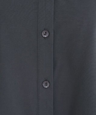 Tiaclasse 【洗える】ドロストギャザー袖シャツチュニック チャコールグレー