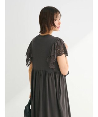 Green Parks ・ＳＵＧＡＲ　ＳＰＯＯＮ　ショルダー刺繍レースワンピース Charcoal Gray