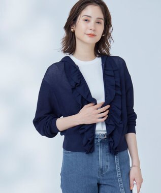 組曲 L 【WEB限定】  シアーニットフリルパーカー