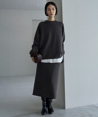 UNFILO 【野呂佳代さん着用】BEAUTY FORM JERSEY Iラインスカート チャコール