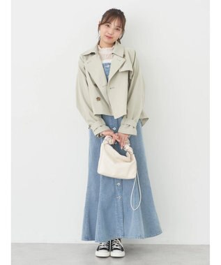 earth music&ecology ボタンキャミデニムワンピース Light Indigo