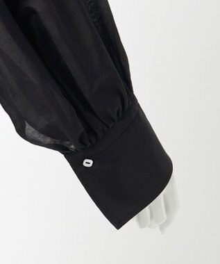 23区 【エステータ】シルクコットンローン ボウタイブラウス ブラック系