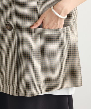 Green Parks ノースリーブチェックジレ Black