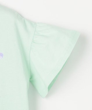 ANY KIDS 【綿100%】ドロップショルダー アニマルプリントTシャツ ミント×イヌ