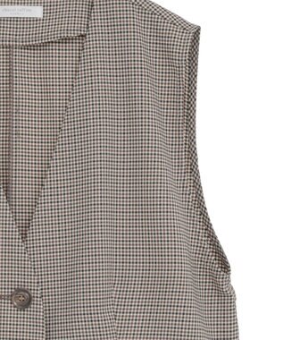Green Parks ノースリーブチェックジレ Brown
