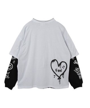 WEGO 【ユニセックス着用ITEM/2点SET】アクセ付きアンサンブルT（LS） ホワイト