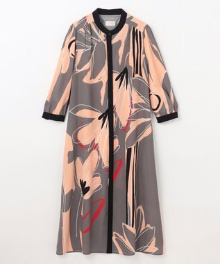 GRACE CONTINENTAL キカラインフラワーワンピース グレー