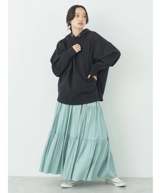 earth music&ecology スウェットルーズパーカー Black