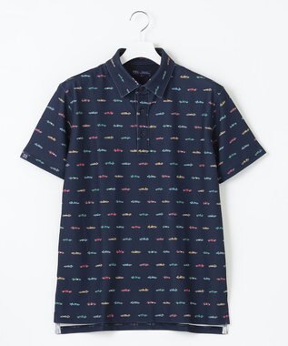 23区GOLF 【MEN】レーシングカープリント 半袖ポロシャツ ネイビー系5