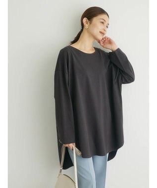 Green Parks バックカシュクール長袖チュニック Gray