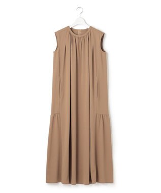 23区 S 【洗える】ライトピケジャージー ティアード ワンピース キャメル系