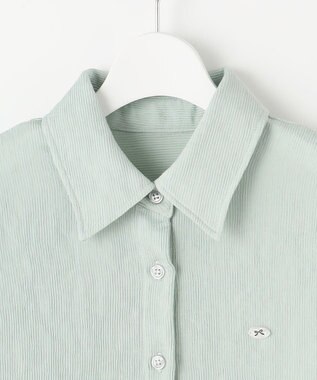 Feroux ナチュラルタッチ 楊柳 シャツ グリーン系