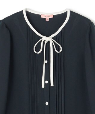 TOCCA 【消臭・洗える】PROMISE RIBBON ブラウス ネイビー系