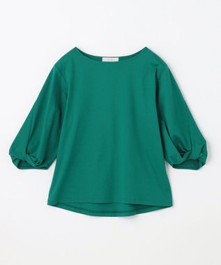 ANY 【接触冷感】シルケットスムース ツイストスリーブトップス グリーン