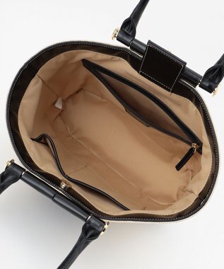 23区 キャンバスコンビ トートバッグ ホワイト×ブラック