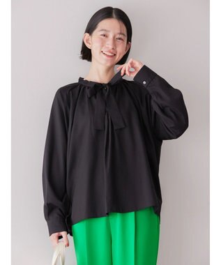 AMERICAN HOLIC イージーケア２ＷＡＹボウタイブラウス Black
