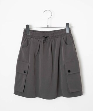 WEGO 【ウエストゴム】ナイロンカーゴミニスカート グレー